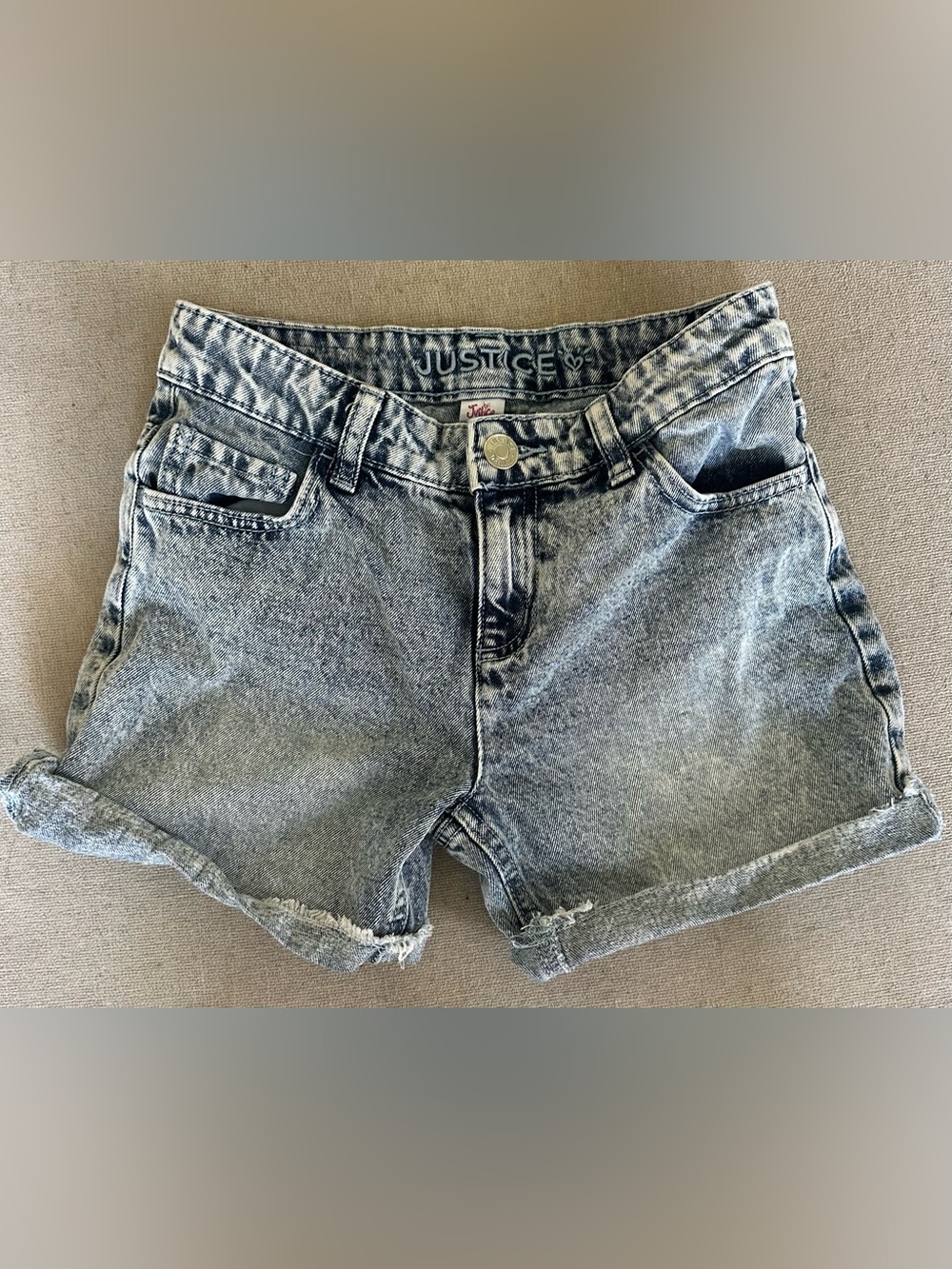 🌻3/$18 Justice Girls' Acid Wash Denim Shorts